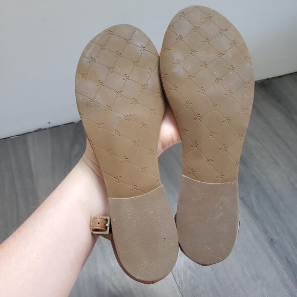 Jack Rogers Sandals Womens Size 10 Brown Tan Lauren Ankle Strap Flat Medallion - Picture 5 of 7